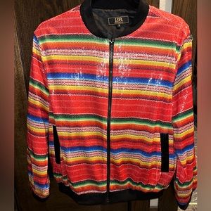 Sequin Serape Bomber Coat
